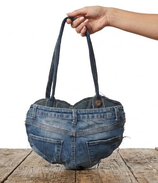 Bolsa Coração Jeans - Imagem 3